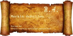 Merkle Achilles névjegykártya